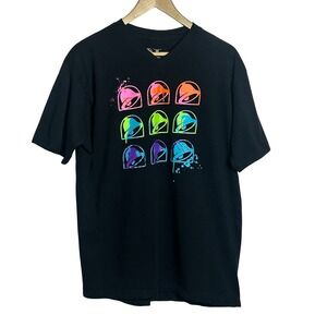 Taco Bell Graphic‎ T Shirt Men's Size Medium Neon Bell Logo Workwear Uniform